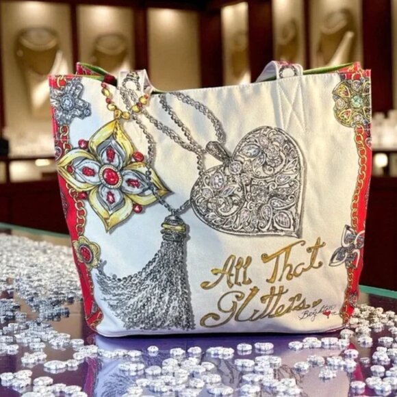 Brighton All That Glitters Merry & Brighton Tote Bag EUC Holiday Christmas Tote - Picture 9 of 9